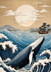 Ukiyo-e - Whale 8274b2