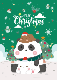 Merry Christmas Love Bear Green