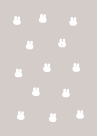 Lots of cute and simple rabbits -beige
