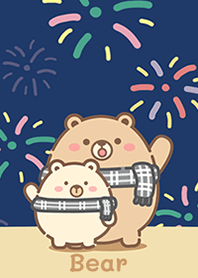 Bear look fireworks