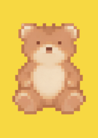 Bear Pixel Art Theme  Yellow 01