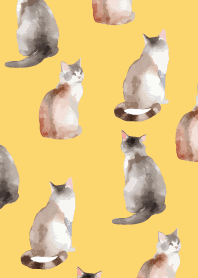 calm cats3 on light yellow