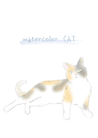 watercolor cat:Calico WV