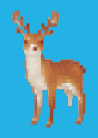 Deer Pixel Art Theme  Blue 04