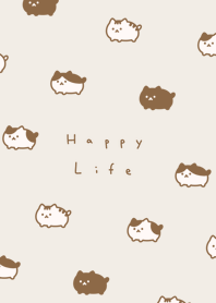 Plump Cat / beige brown