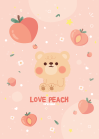 Teddy Bear Love Peach Cute