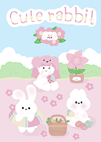 Cute rabbit  with friends