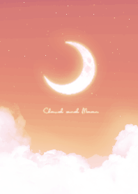 Cloud & Crescent Moon  - Orange 02