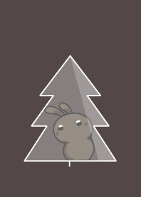 rabbit staring - tree