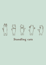 Standing cats -green-