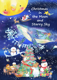 Christmas in the Moon and Starry Sky