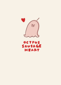 octopus sausage heart beige.