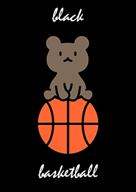 バスケットボールとお座り小熊　ブラック
