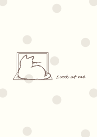 Cat wants attention -beige- dot