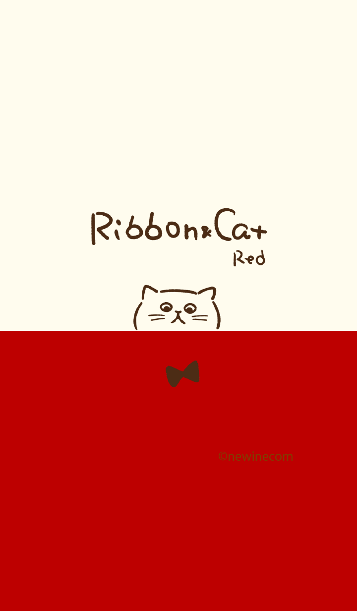 Ribbon & Cat Red