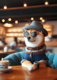 Cool Shiba in Coffee Cafe V.3