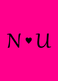 Initial "N & U" Vivid pink & black.