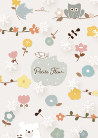 brown Cute flowers and snow 03_2