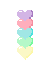 Colorful pastel pixel Heart