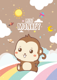 Monkey Sky Rainbow Light Brown