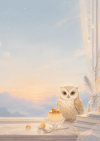 Citrine Owl Peach Pudding Desk