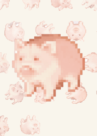 Pig Random Theme Pixel Beige03