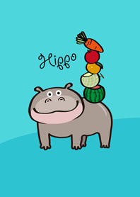 vegetables fruits hippo!(mint blue)