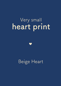 Very small heart print ~Navy & Beige~