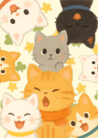 Clover Cats & Wishing Stars (Yellow)