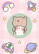 pastel cat and bear