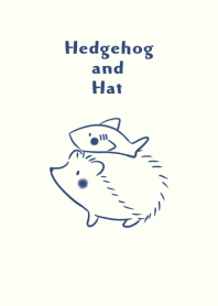 Hedgehog and Hat -shark- white