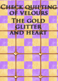 Check quilting of velours<glitter,heart>