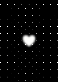 Fluffy Heart with Dot(Black 01)