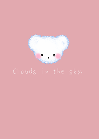 Cloud Bear - White words on pink