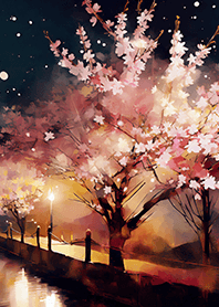 Beautiful night cherry blossoms#537