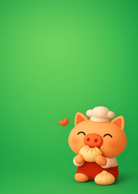 Little Pig Loves Steamed Buns (Green)