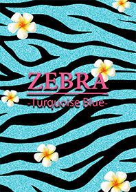 Lame Zebra pattern -Turquoise blue-