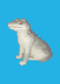 Crocodile Pixel Art Theme  Blue 04