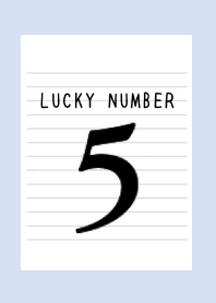 LUCKY NUMBER 5 NOTEBOOK-BLUE GRAY