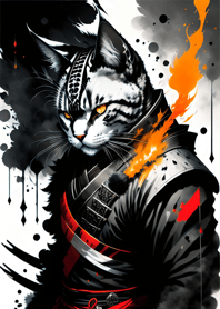 Ink wash cat samurai 776a98