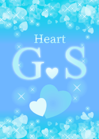 G&Sイニシャル運気UP!幸せのハート青ブルー