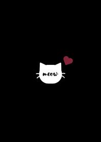 Cat & Mini Heart (Black White)