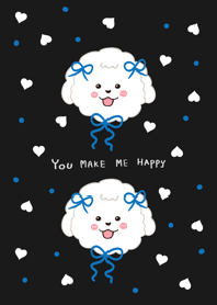 Dog you and me happy minimal cute black.