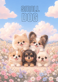 Kawii Small Dog In Flower