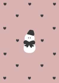 Snowman with Muted Pink Beige and Black