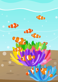 海底のかわいい道化者の魚
