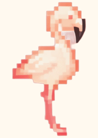 Tema Seni Piksel Flamingo Coklat 04