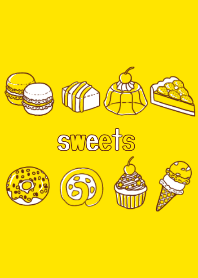Various sweets Brown line & yellow