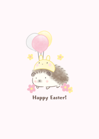 Hedgehog and Easter -pink-