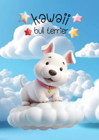Kawaii bull terrier in Could Theme